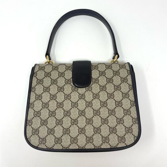 Gucci Vintage GG Monogram Supreme Blondie Top Handle Bag PVC Leather Beige Brown - Picture 4 of 17